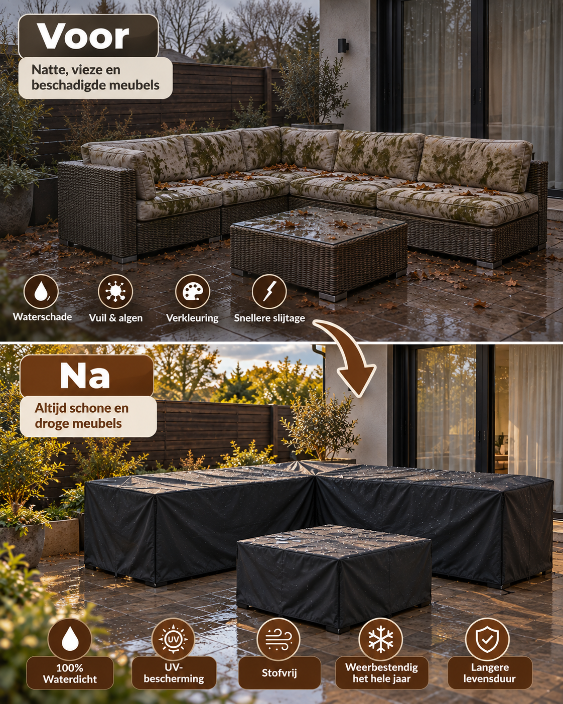 Tuinmeubelhoes op maat – Normale vorm (CALCULATOR)