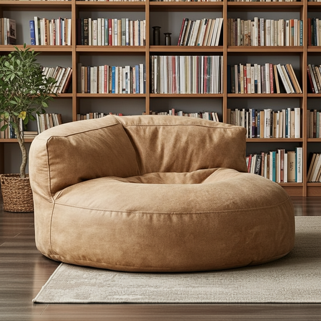 Wagrex – Loveseat Sitzsack Sessel Modern Rund Retro-Leder