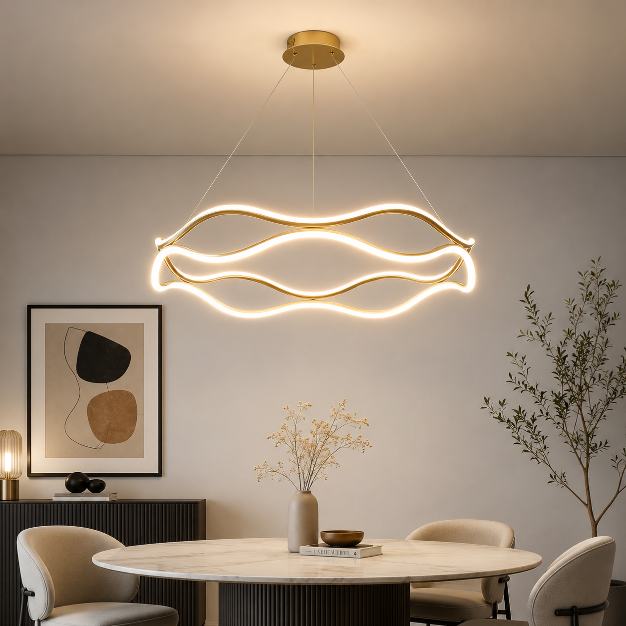 ORBIT Runde LED-Ring Pendelleuchte – Luxus-Kronleuchter für Wohnzimmer, Schlafzimmer & Esszimmer
