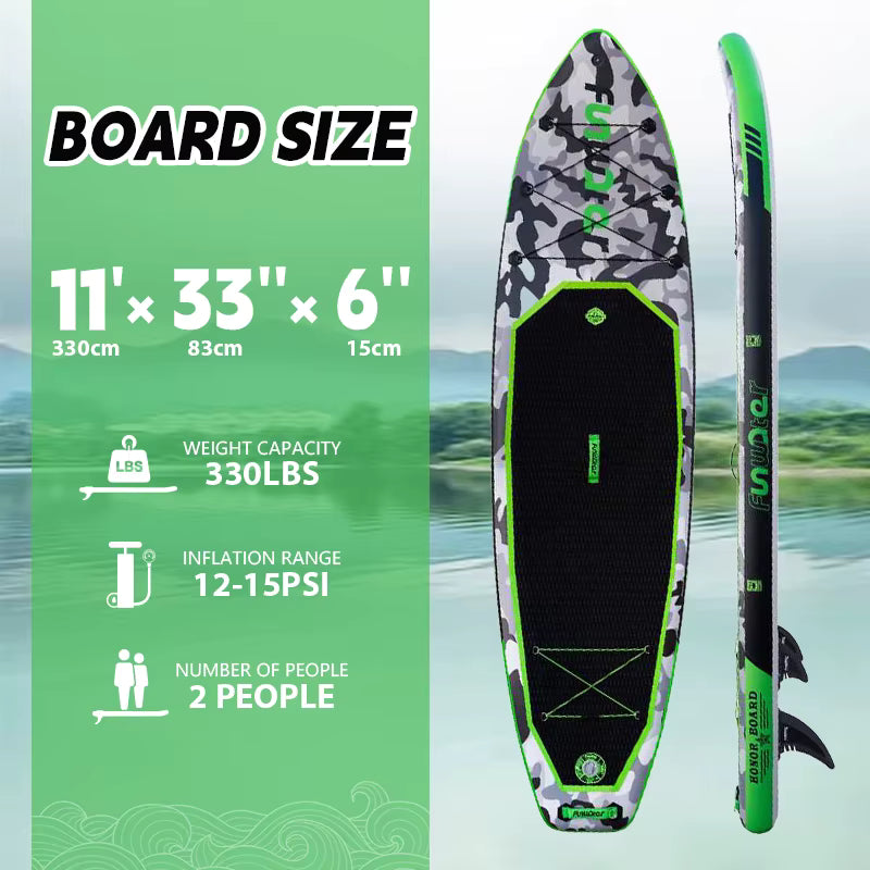 Inflatable SUP board with premium accessories and carrying strap