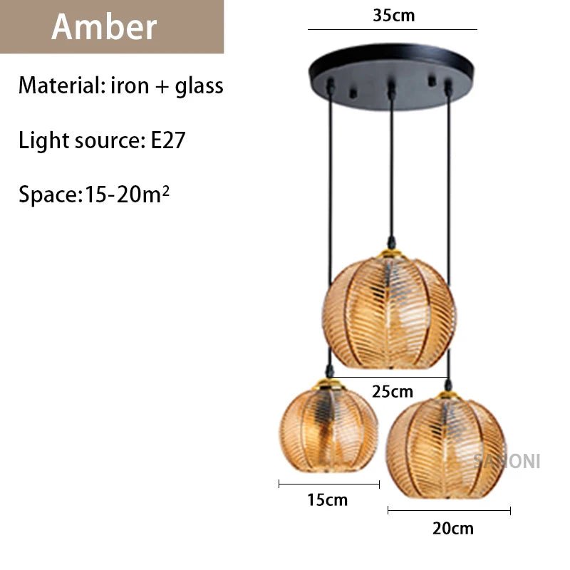 3 pieces Round Glass Chandelier Modern - Act Design Shop