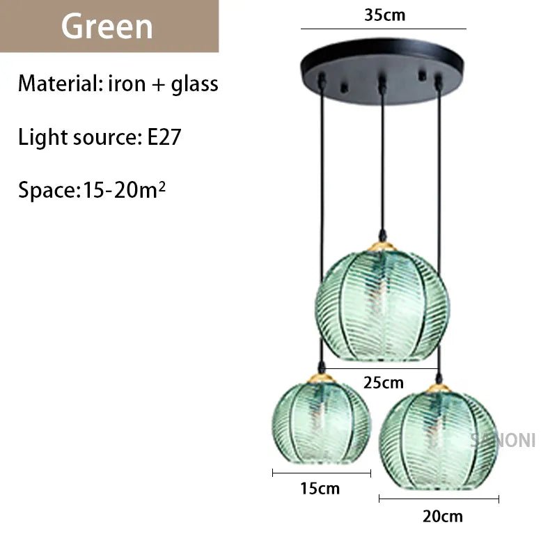 3 pieces Round Glass Chandelier Modern - Act Design Shop