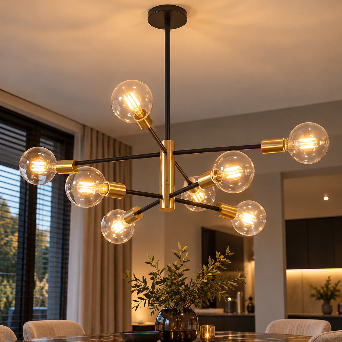 Modern Sputnik LED Chandelier – Pendant Lamp
