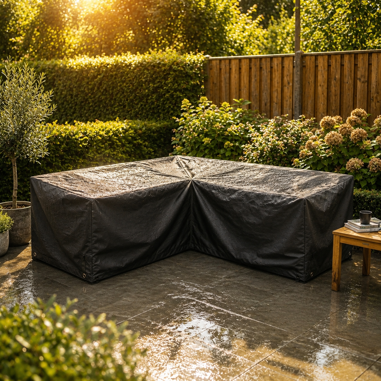 Tuinmeubelhoes op maat gemaakt (L-Vorm)