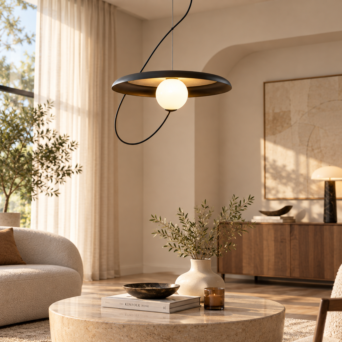 Moderne led-hanglamp met magneetbevestiging – Ø25 of Ø35 cm | Wit, zwart of rood
