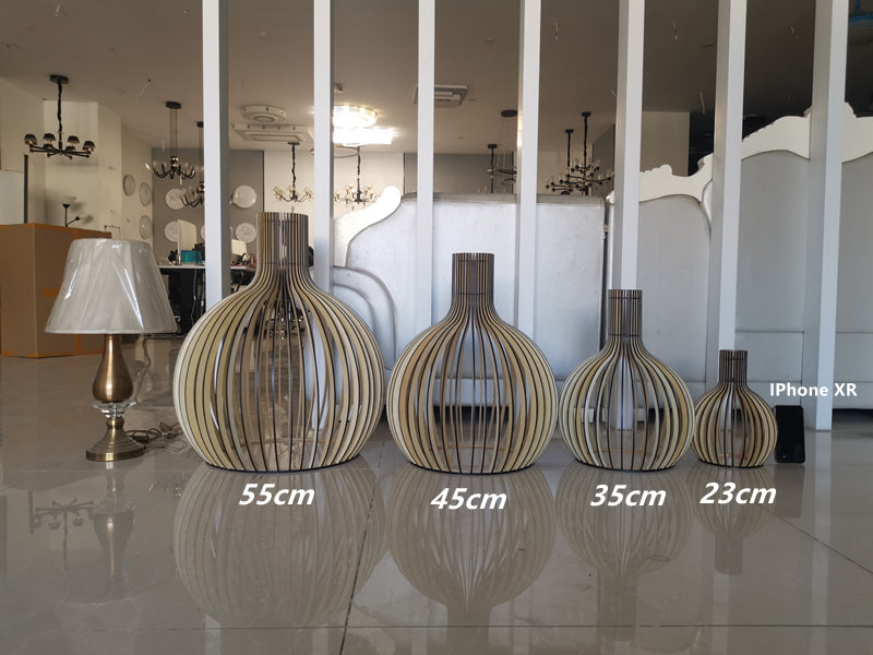 Country Style Wood Cage Hanging Lamp