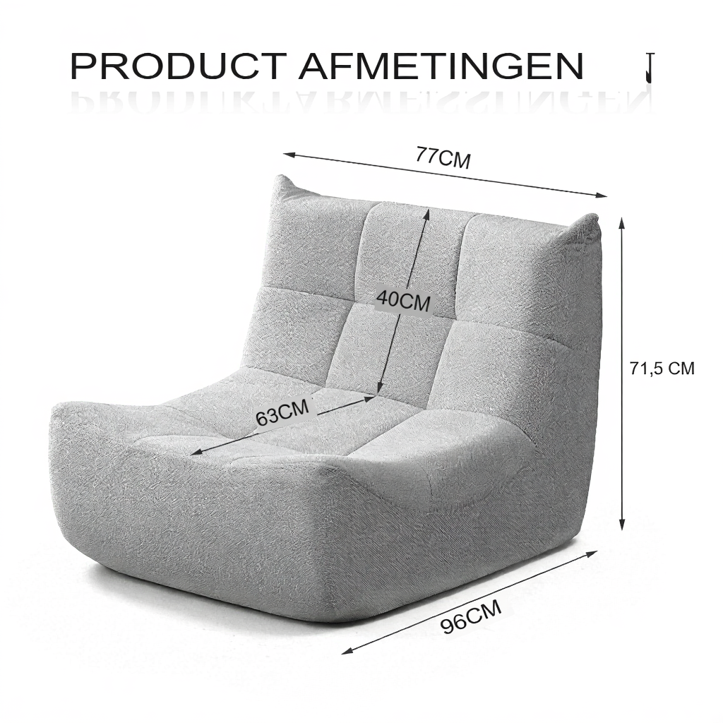 Wagrex Relaxsessel – Loungesessel mit hochdichtem Schaumstoff, Chenille-Stoff, 96x71,5x77cm