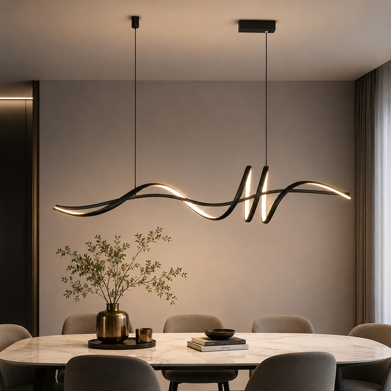 Luxuriöse LED-Pendelleuchte – Design für den Esstisch