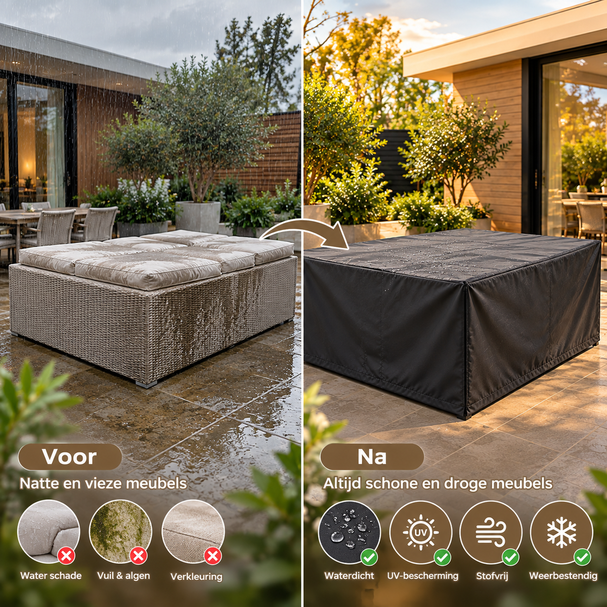 Tuinmeubelhoes op maat – Normale vorm (CALCULATOR)