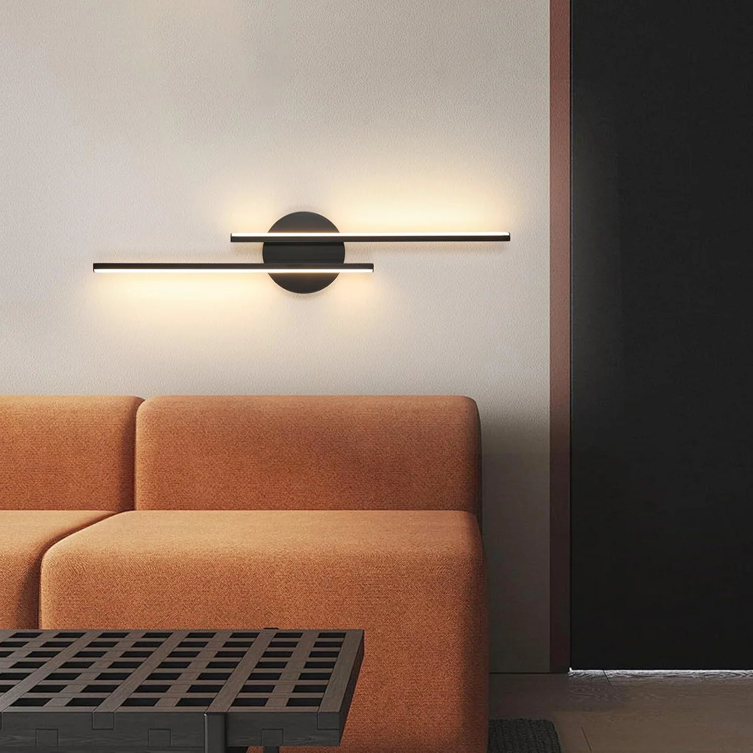 LED Wall Light 24W Modern – Warm White 3000K | Black Aluminum Sconce