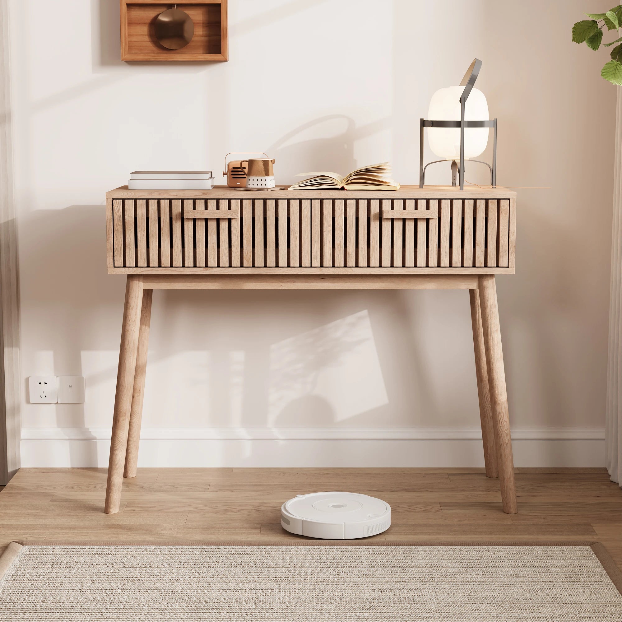 Konsolentisch mit zwei Schubladen – Eleganter Eingangstisch mit hohen Beinen