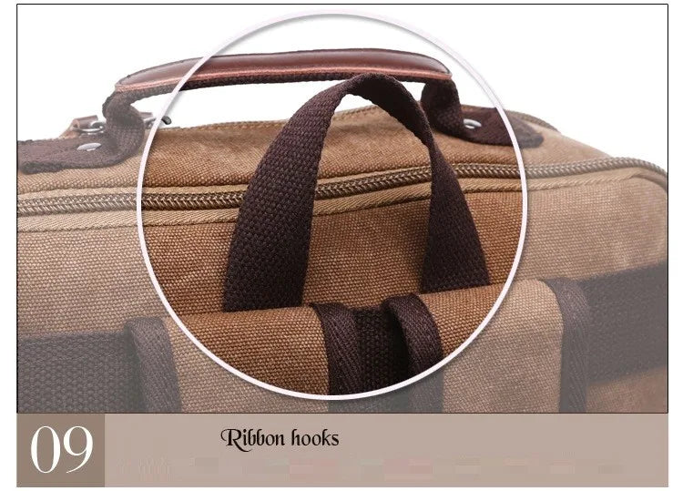 Vintage Canvas Backpack Men Large Capacity Travel Shoulder Bag High Quality Fashion Students Bag Male notebook Laptop Backpack