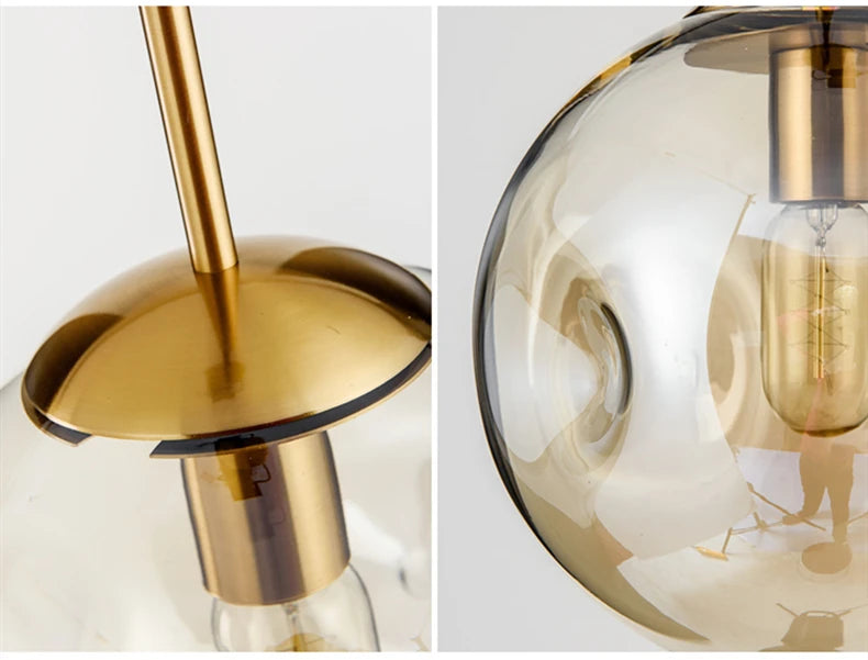 Glaskugel-Pendelleuchte – Rauchgrau oder Amber | Klein & Groß