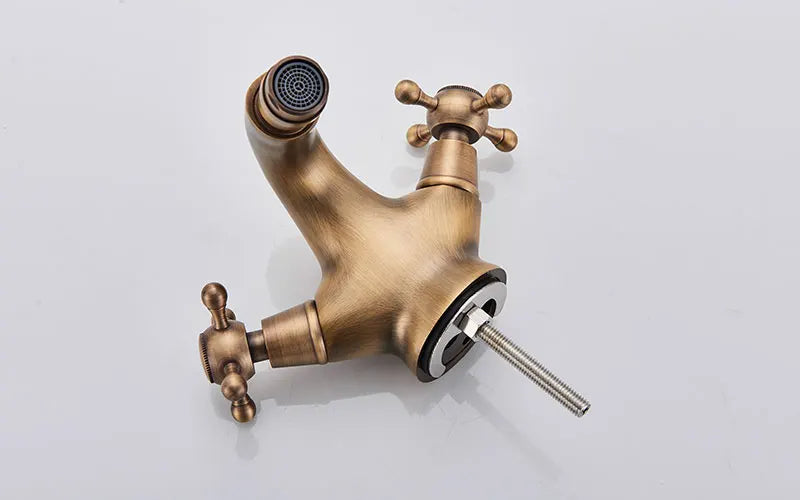 Antique Bathroom Basin Mixer Tap – Vintage Brass Finish