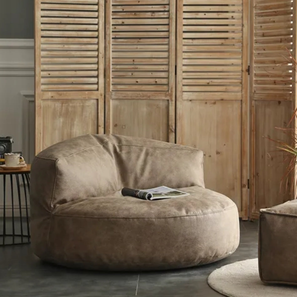 Wagrex – Loveseat Sitzsack Sessel Modern Rund Retro-Leder