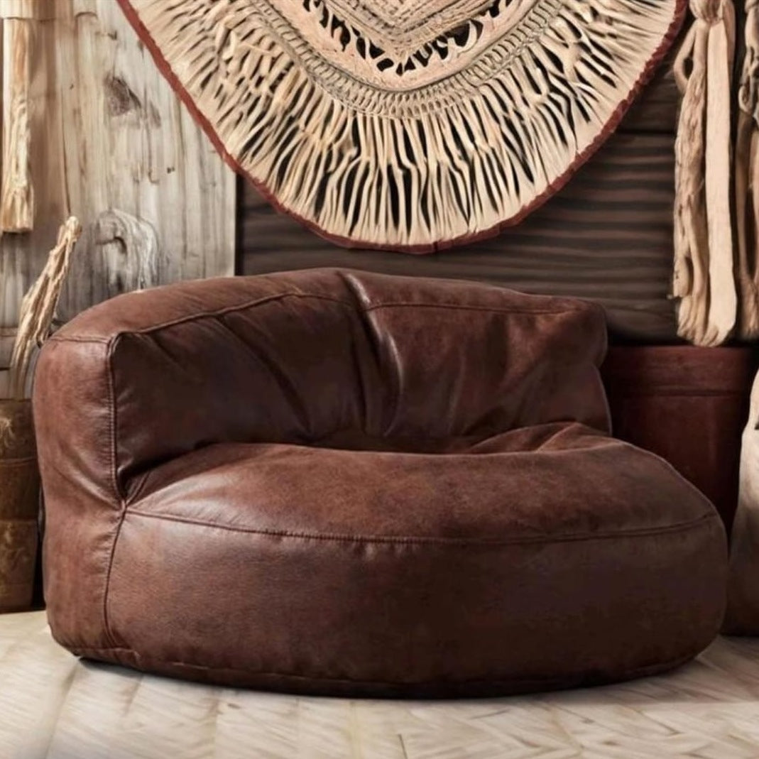 Wagrex – Loveseat Sitzsack Sessel Modern Rund Retro-Leder