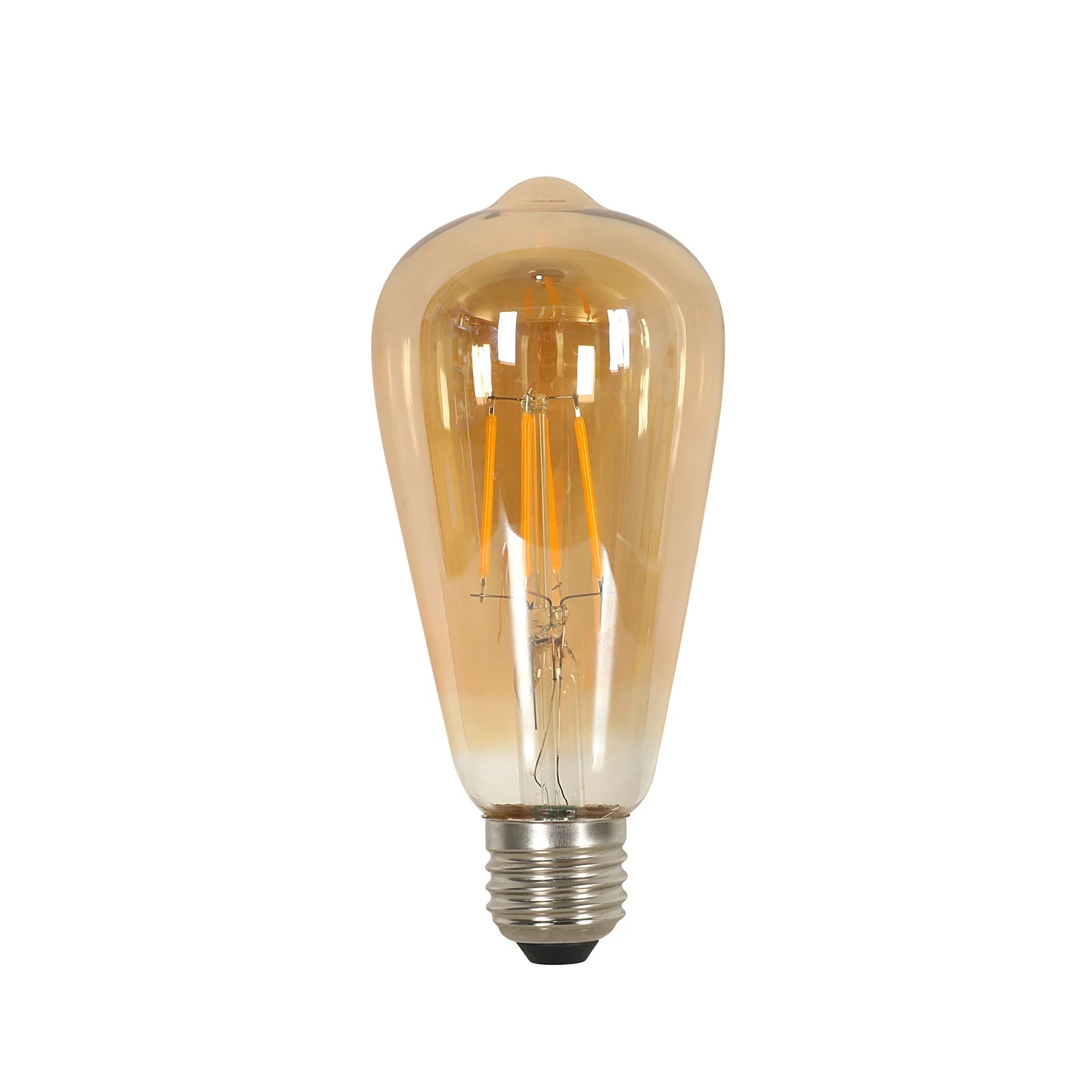 E27 LED Edison Bulb 4W Vintage Retro Filament Light Bulb ST64 Amber Glass Warm White 3000K 430LM Energy Saving Antique Screw Base Decorative Bulb