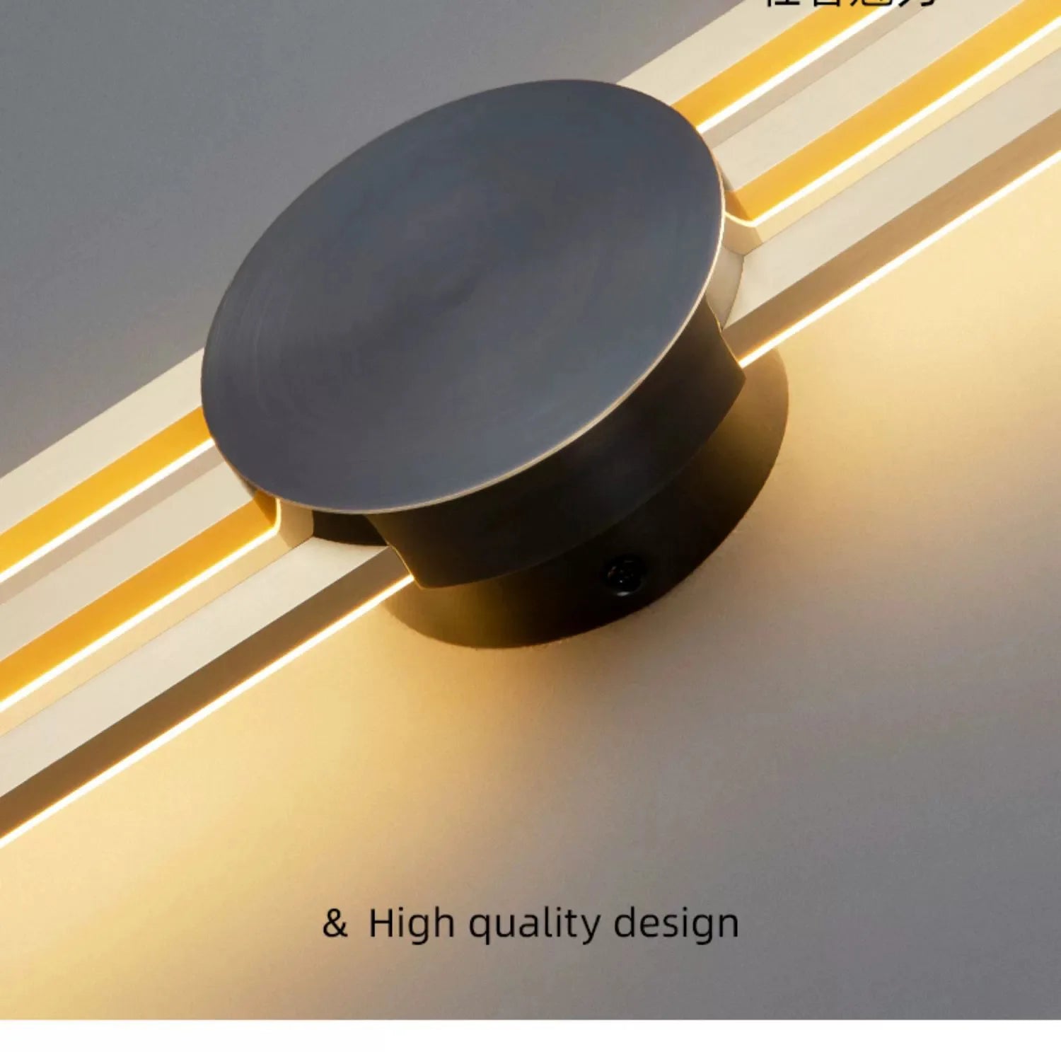 Modern Long Wall Lamp – Luxury Black & Gold LED Sconce | Bedroom, Hallway, Living Room