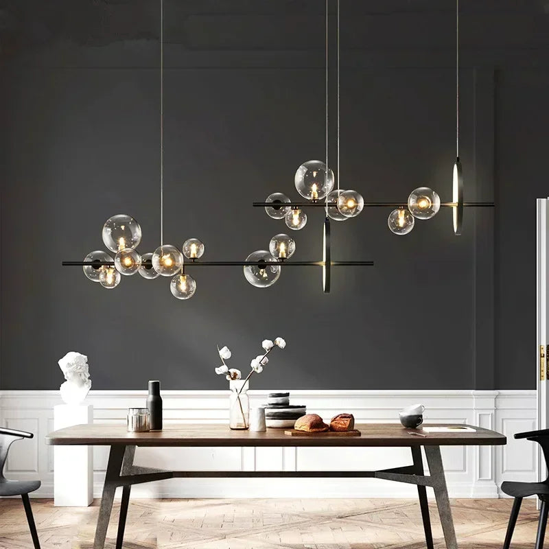 NOSTAGA Glazen Cirkel Hanglamp – LED Kroonluchter