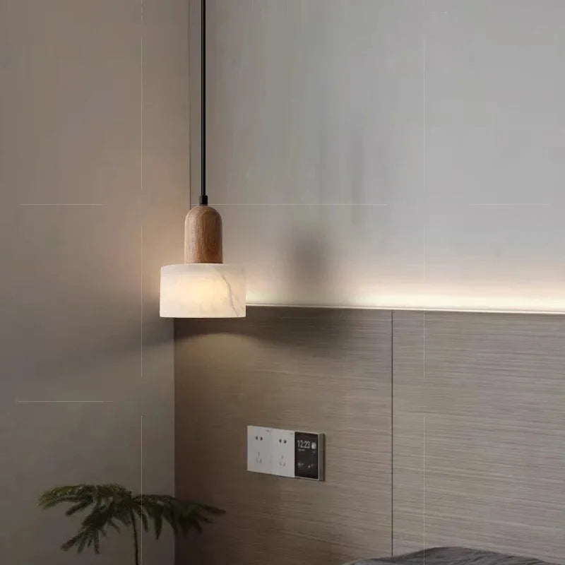 Luxuriöse Marmor-Pendelleuchte – LED-Lampe im Wabi-Sabi-Stil aus Naturstein