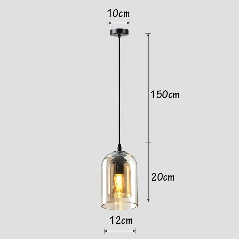 Moderne Pendelleuchte – Glas & Eisen, 1 oder 3 Köpfe, dimmbar