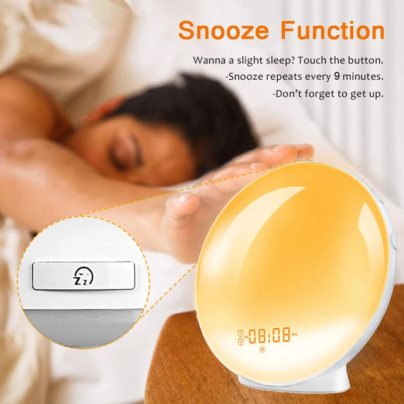 Sunrise Alarm Clock with Wake-Up Light - Digital Clock with FM Radio and Night Light