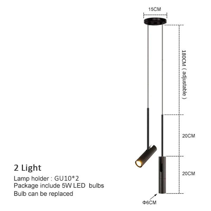Verstellbare Pendelleuchte mit Strahler – Moderne minimalistische LED-Hängelampe