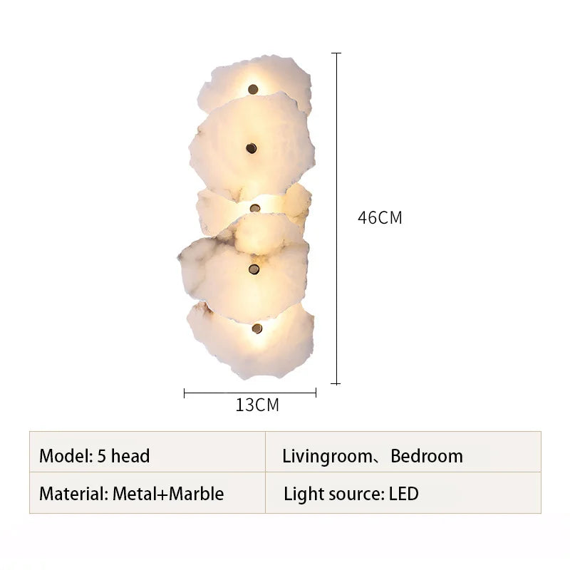 LED-Wandleuchte aus Marmor & Kupfer