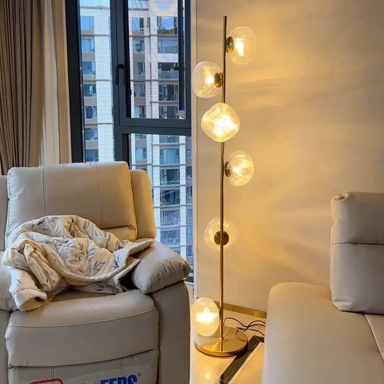 Nordische LED-Stehleuchte aus Glas – Moderne Design-Stehleuchte für Wohn- und Schlafzimmer