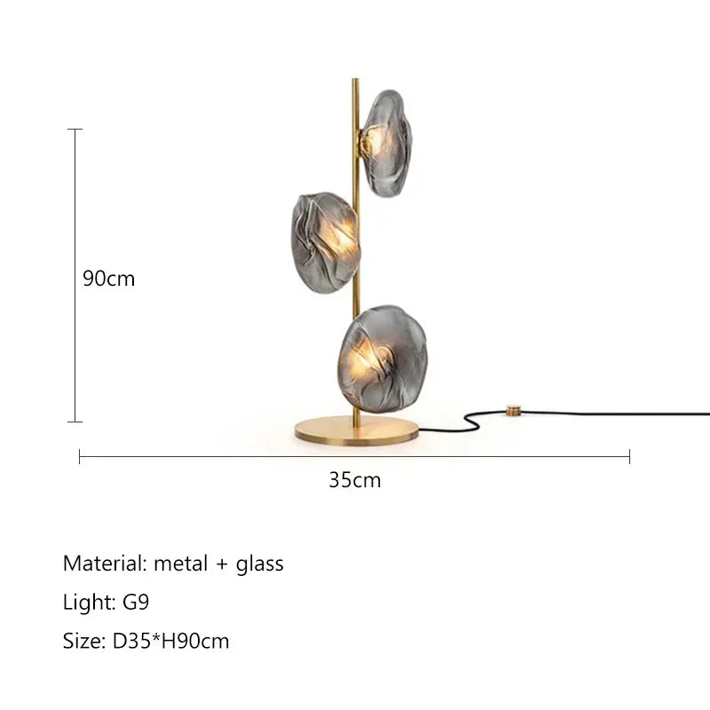 Nordische LED-Stehleuchte aus Glas – Moderne Design-Stehleuchte für Wohn- und Schlafzimmer