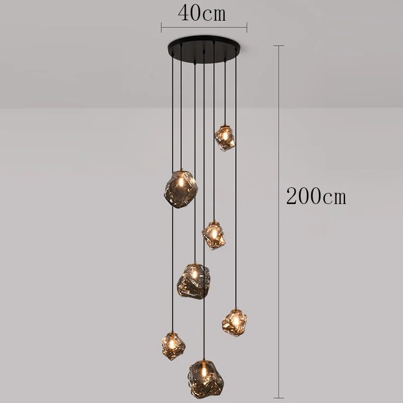 Modern Ring LED Pendant Light - 11 Rings Dimmable with Remote Control