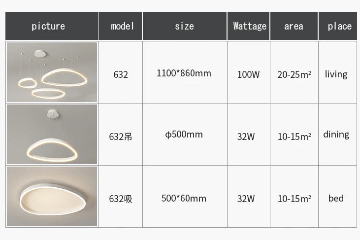 LED Ring Chandelier - Modern Pendant Light for Living Room, Bedroom & Dining Room