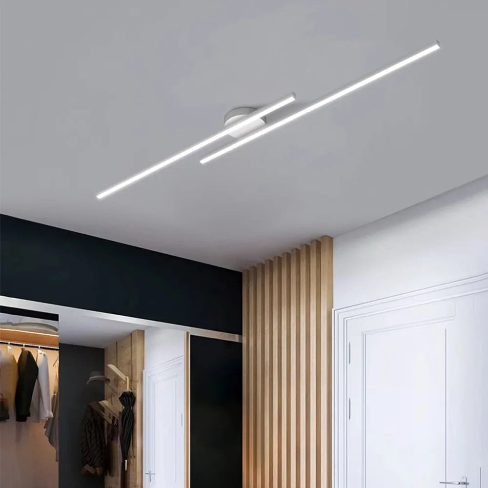 Modern LED Ceiling Light - Long Aluminum Linear Fixture for Hallway & Office