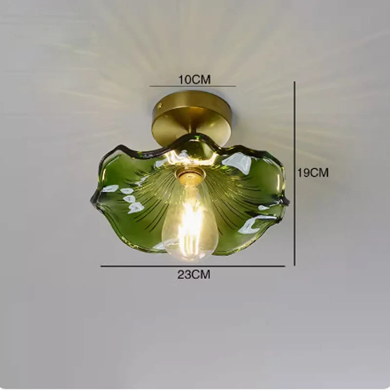 Flower Glass Pendant Lamp - Copper Ceiling Chandelier