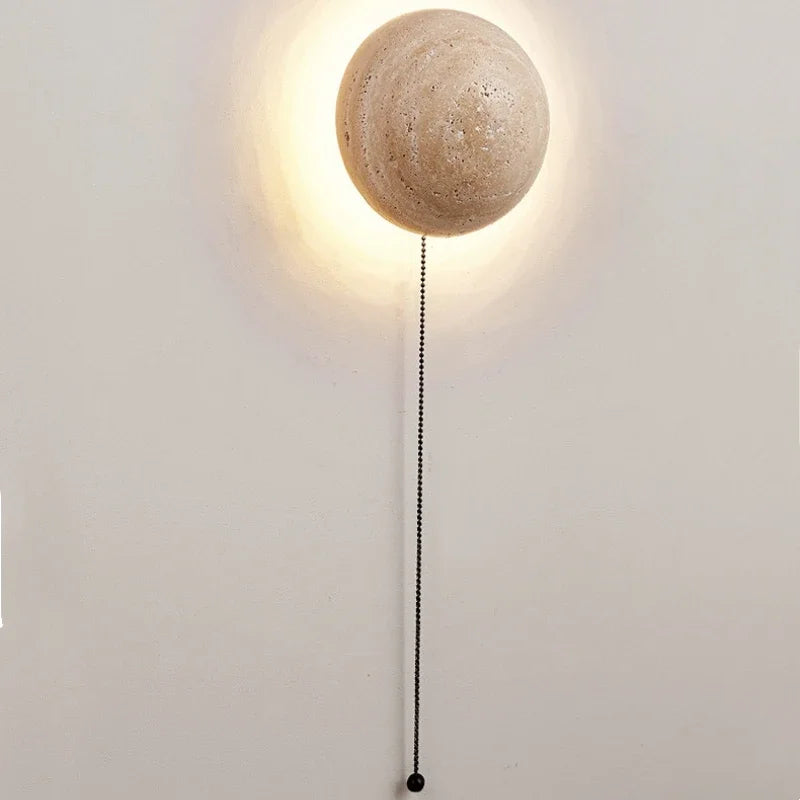 Nordic Limestone Wall Lamp - Natural Stone LED Light for Bedroom & Corridor