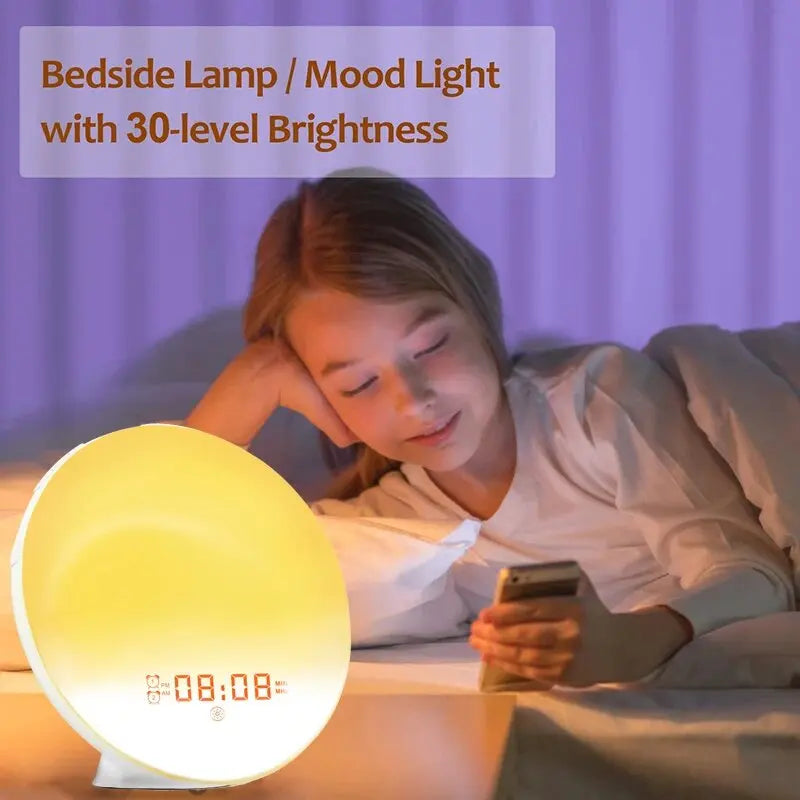 Sunrise Alarm Clock with Wake-Up Light - Digital Clock with FM Radio and Night Light