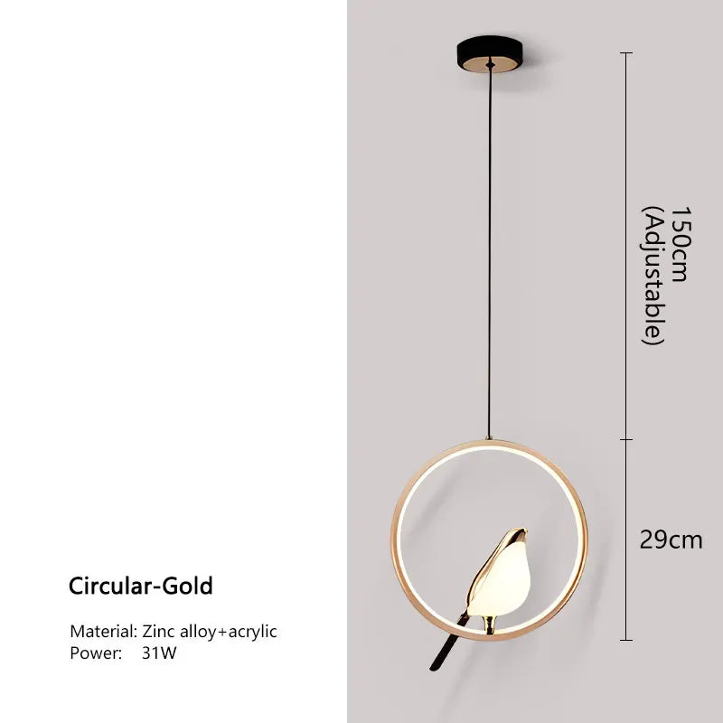 LED-Pendelleuchte „Elstervogel“ – Modernes nordisches Design