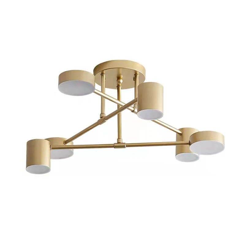 Modern Industrial Ceiling Light - 6-Light Metal Fixture