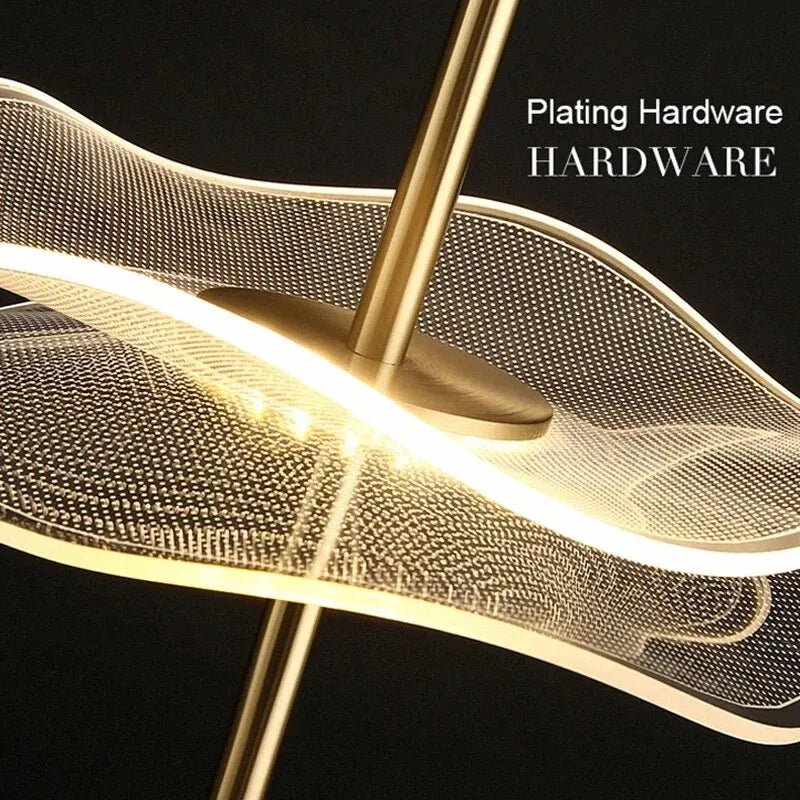 Lotus Leaf LED Pendant Light - Modern Gold Acrylic Ceiling Lamp