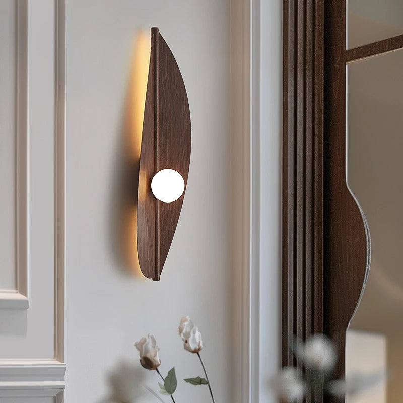 Blatt-LED-Wandleuchte – Art-déco-Nachttischleuchte