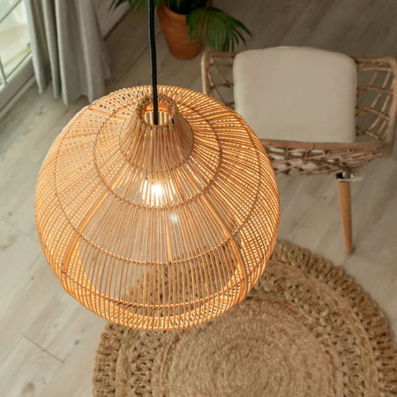 Japanese handwoven Handwoven Rattan Pendant Lamp