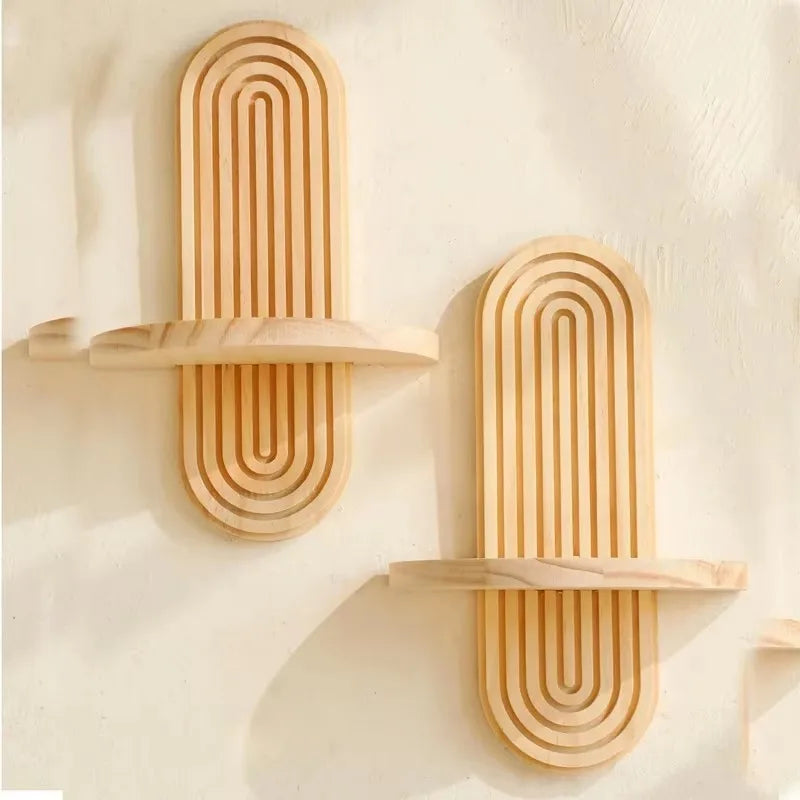 Boho-Wandregal aus Holz