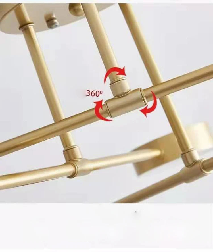 Modern Industrial Ceiling Light - 6-Light Metal Fixture