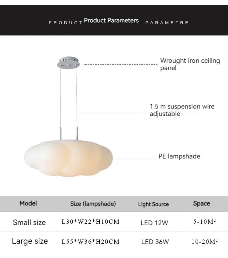 LED Cloud Ceiling Pendant Lamp - Modern Design