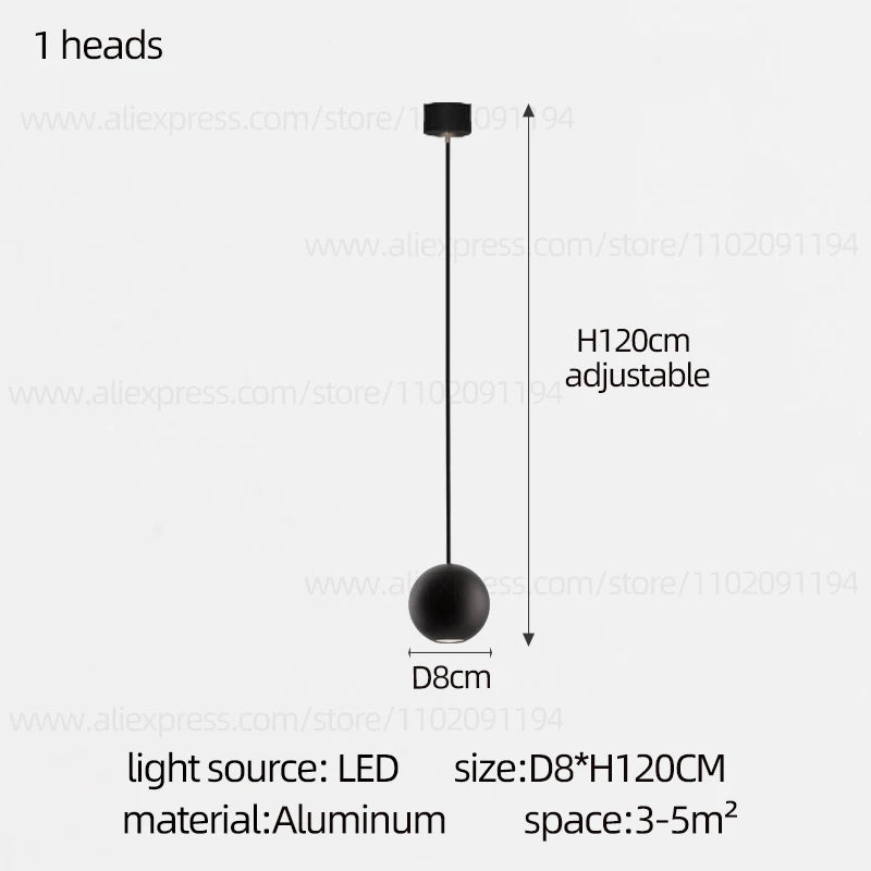 Moderner runder LED-Pendelleuchter – Treppenhausleuchte mit mehreren Leuchten