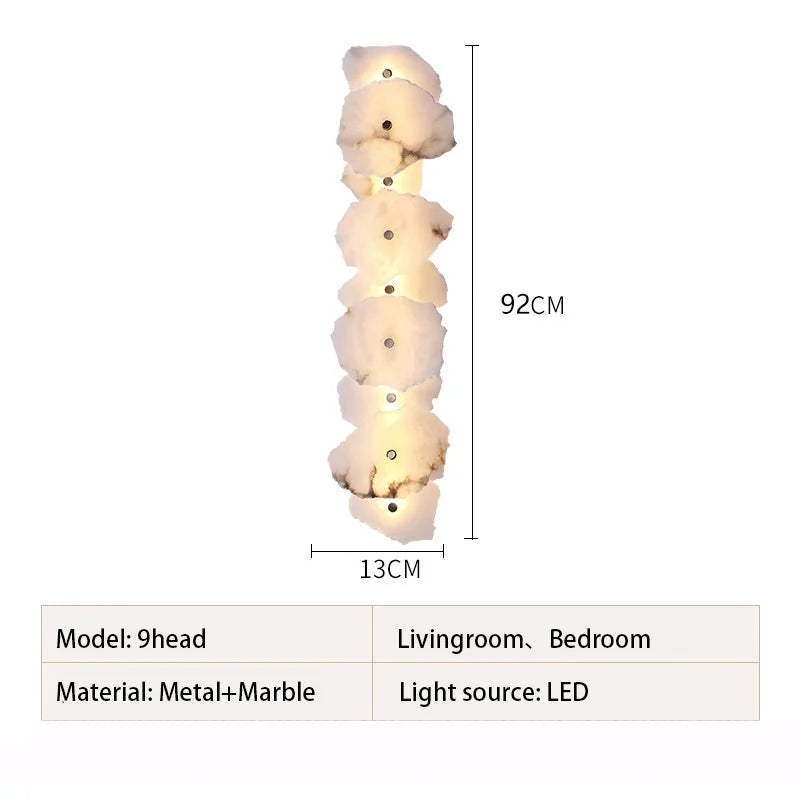LED-Wandleuchte aus Marmor & Kupfer