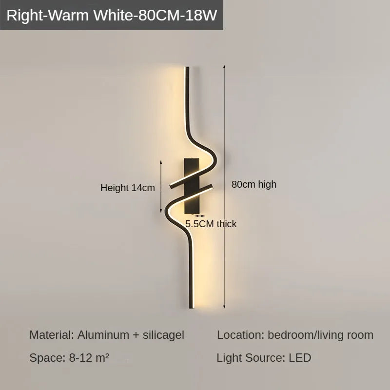 Modern LED Wall Lamp – Minimalist Strip Sconce For Bedside