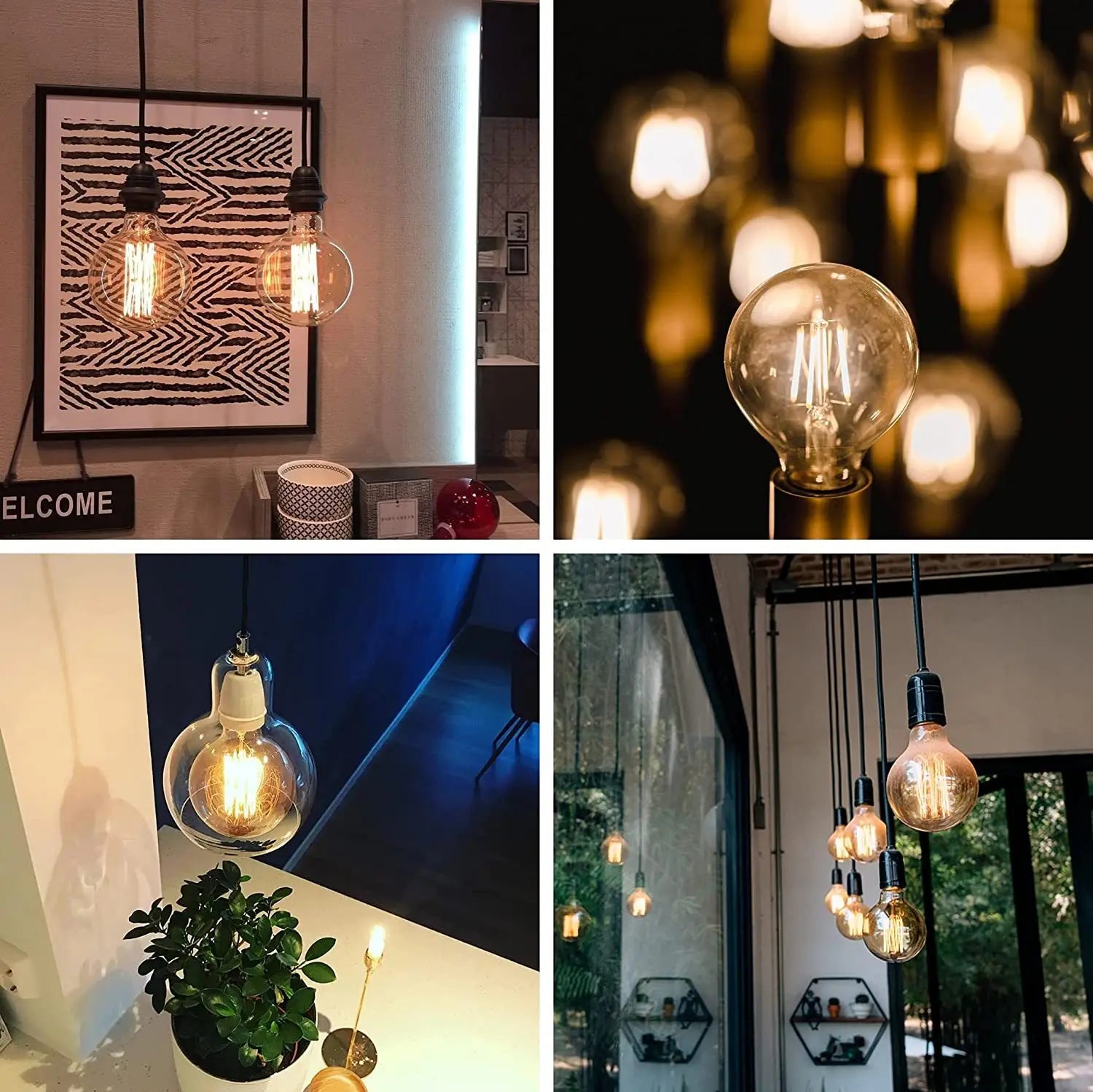 G80 LED Edison Bulb E27 Dimmable 10W Vintage Globe Light Bulb Warm White 2700K Amber Glass Retro Filament Decorative Bulb 220V Energy Saving