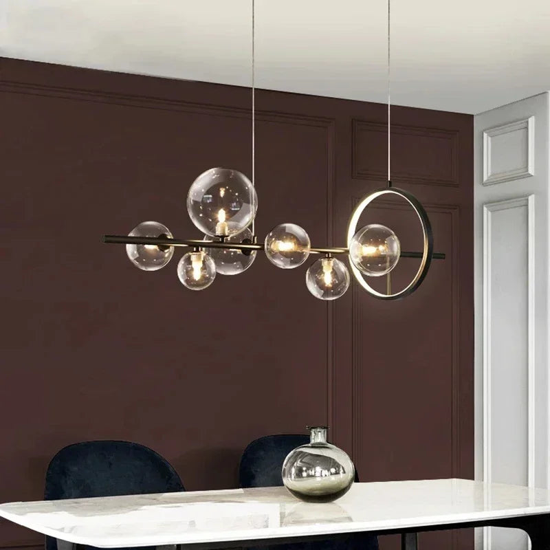 NOSTAGA Glazen Cirkel Hanglamp – LED Kroonluchter