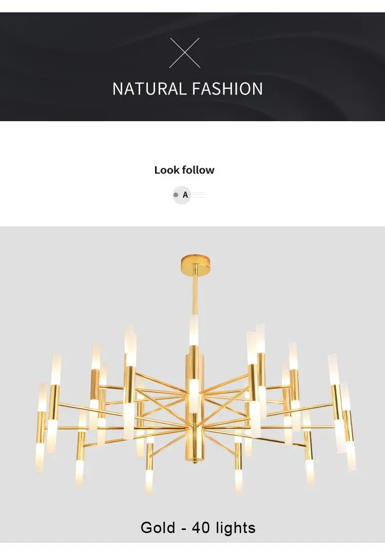 Moderne Nordic Design LED Hanglamp - G4 Kroonluchter Zwart/Goud